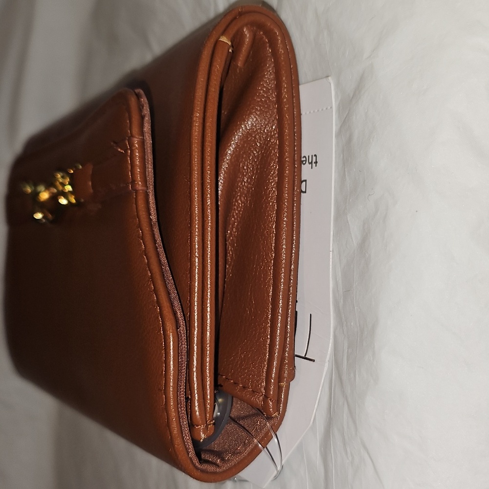 Time and Tru Women's Scarlet Envelope Wallet, Cognac Brown New - Picture 5 of 14